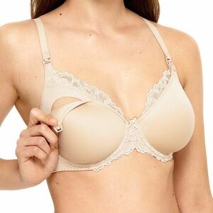 Wacoal Underwire Lined Nude Nursing Maternity 859221 bra Size 38 DDD